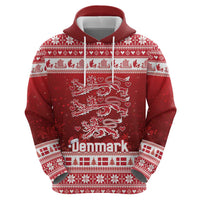 Denmark Christmas Hoodie Three Danish Lions - Wonder Print Shop
