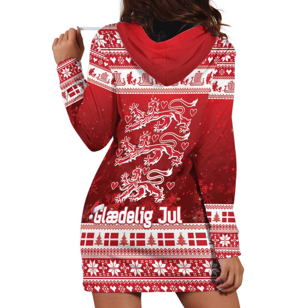 Denmark Christmas Hoodie Dress Three Danish Lions - Wonder Print Shop