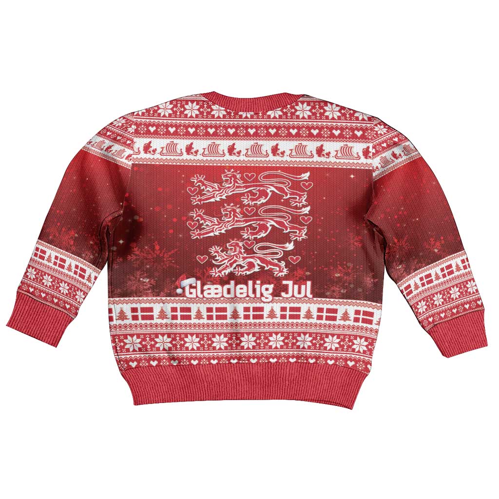 Denmark Christmas Kid Ugly Christmas Sweater Three Danish Lions - Wonder Print Shop