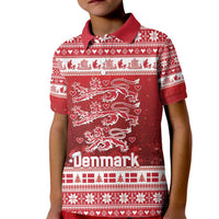 Denmark Christmas Kid Polo Shirt Three Danish Lions - Wonder Print Shop