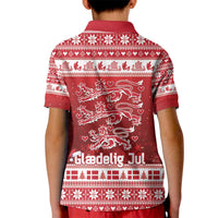 Denmark Christmas Kid Polo Shirt Three Danish Lions - Wonder Print Shop