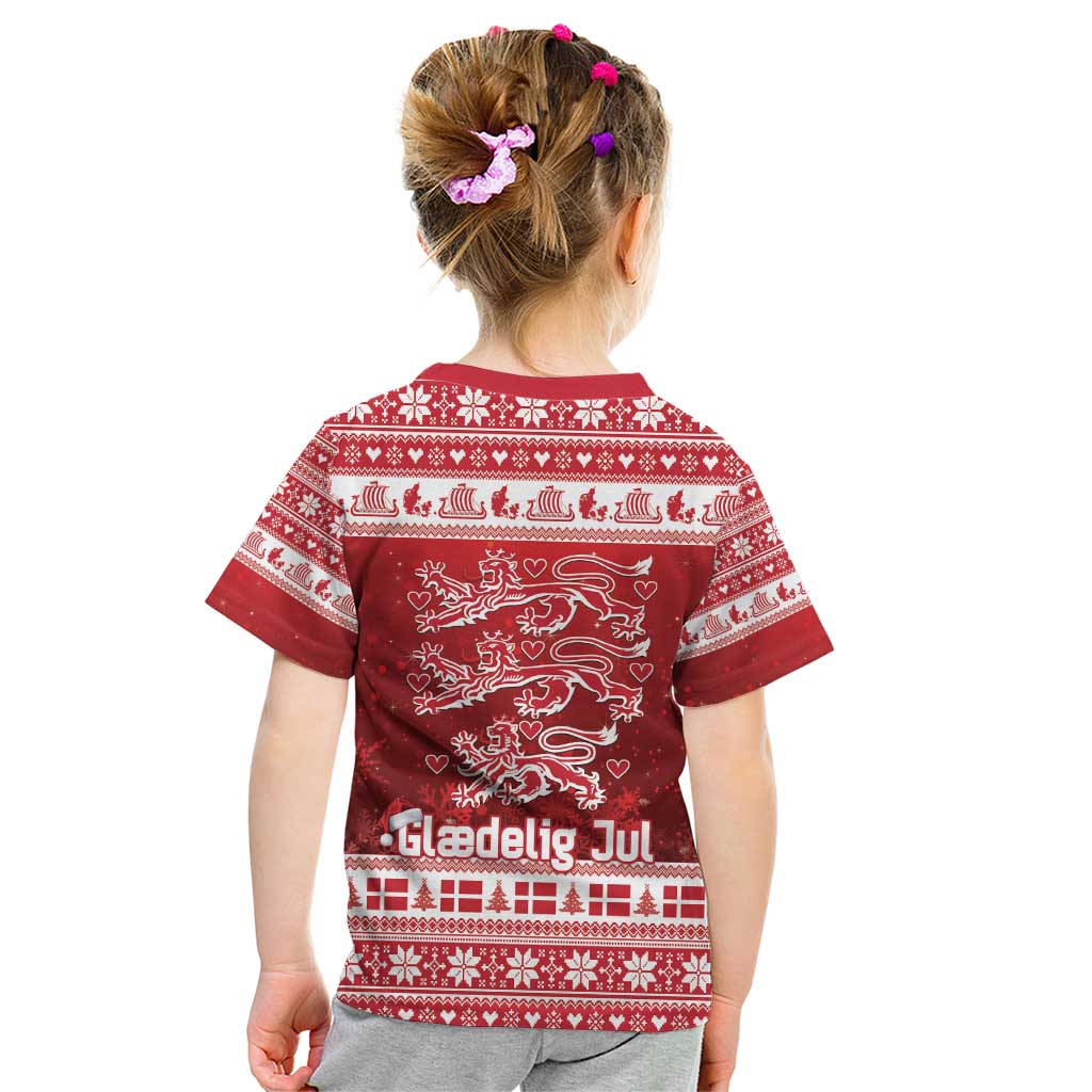 Denmark Christmas Kid T Shirt Three Danish Lions - Wonder Print Shop