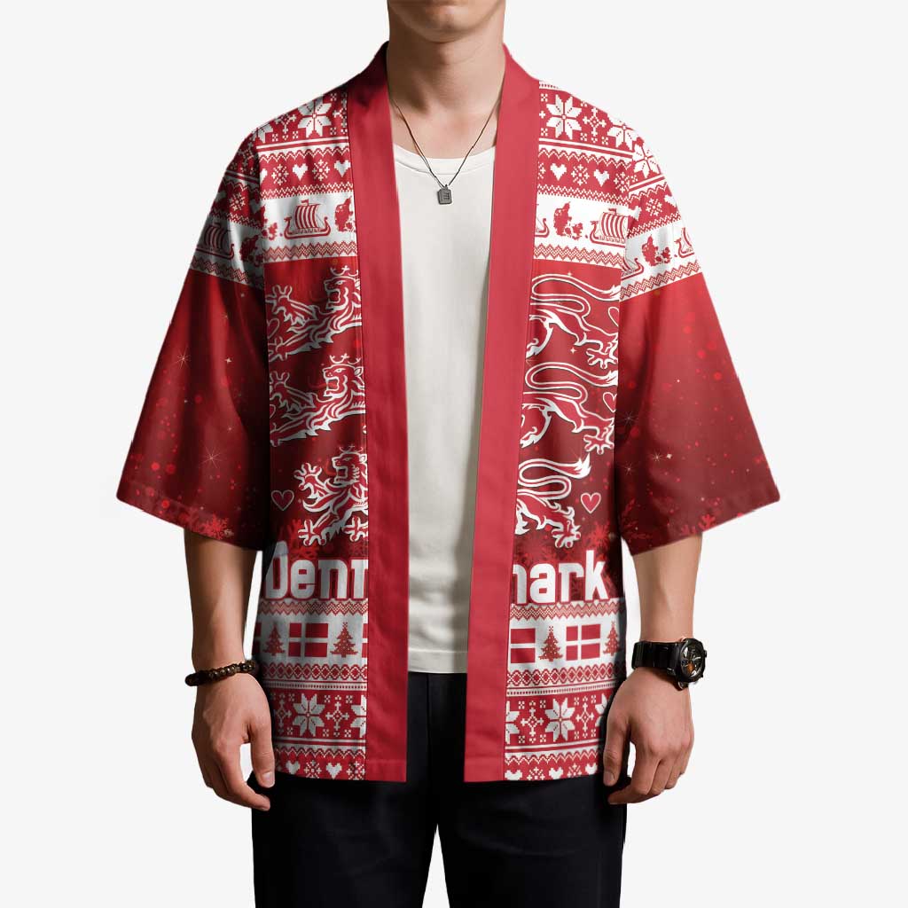 Denmark Christmas Kimono Three Danish Lions - Wonder Print Shop