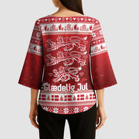 Denmark Christmas Kimono Sleeve Blouse Three Danish Lions - Wonder Print Shop