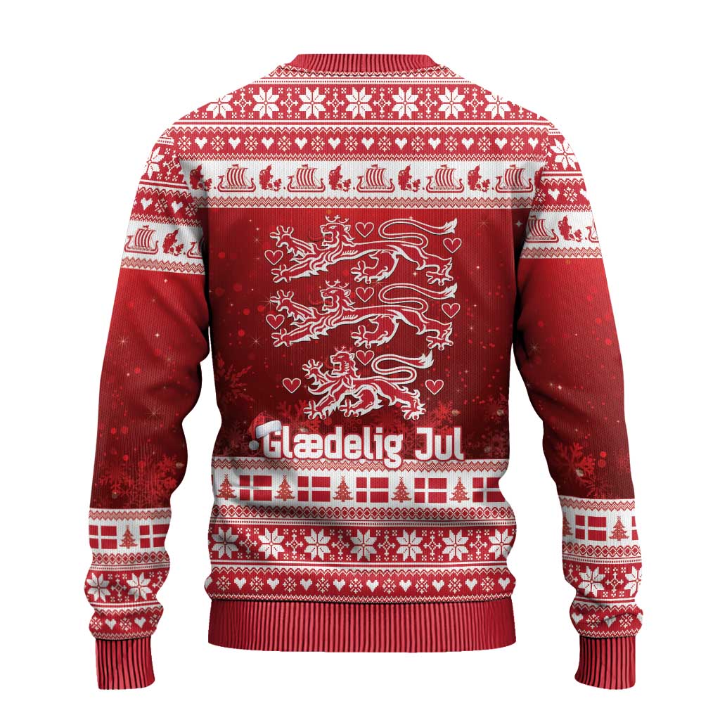 Denmark Christmas Ugly Christmas Sweater Three Danish Lions - Wonder Print Shop