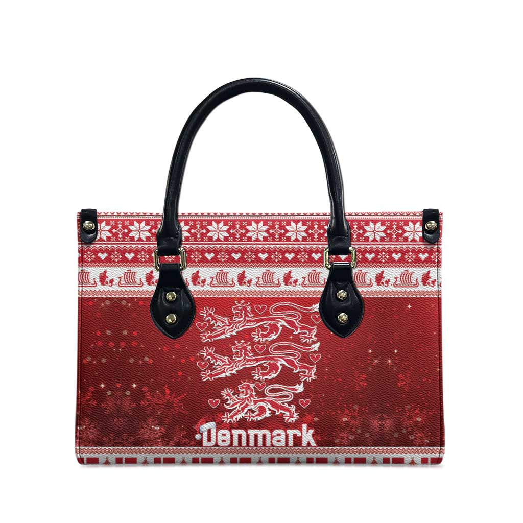 Denmark Christmas Leather Bag Three Danish Lions - Wonder Print Shop