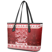 Denmark Christmas Leather Tote Bag Three Danish Lions - Wonder Print Shop