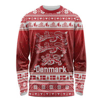 Denmark Christmas Long Sleeve Shirt Three Danish Lions - Wonder Print Shop