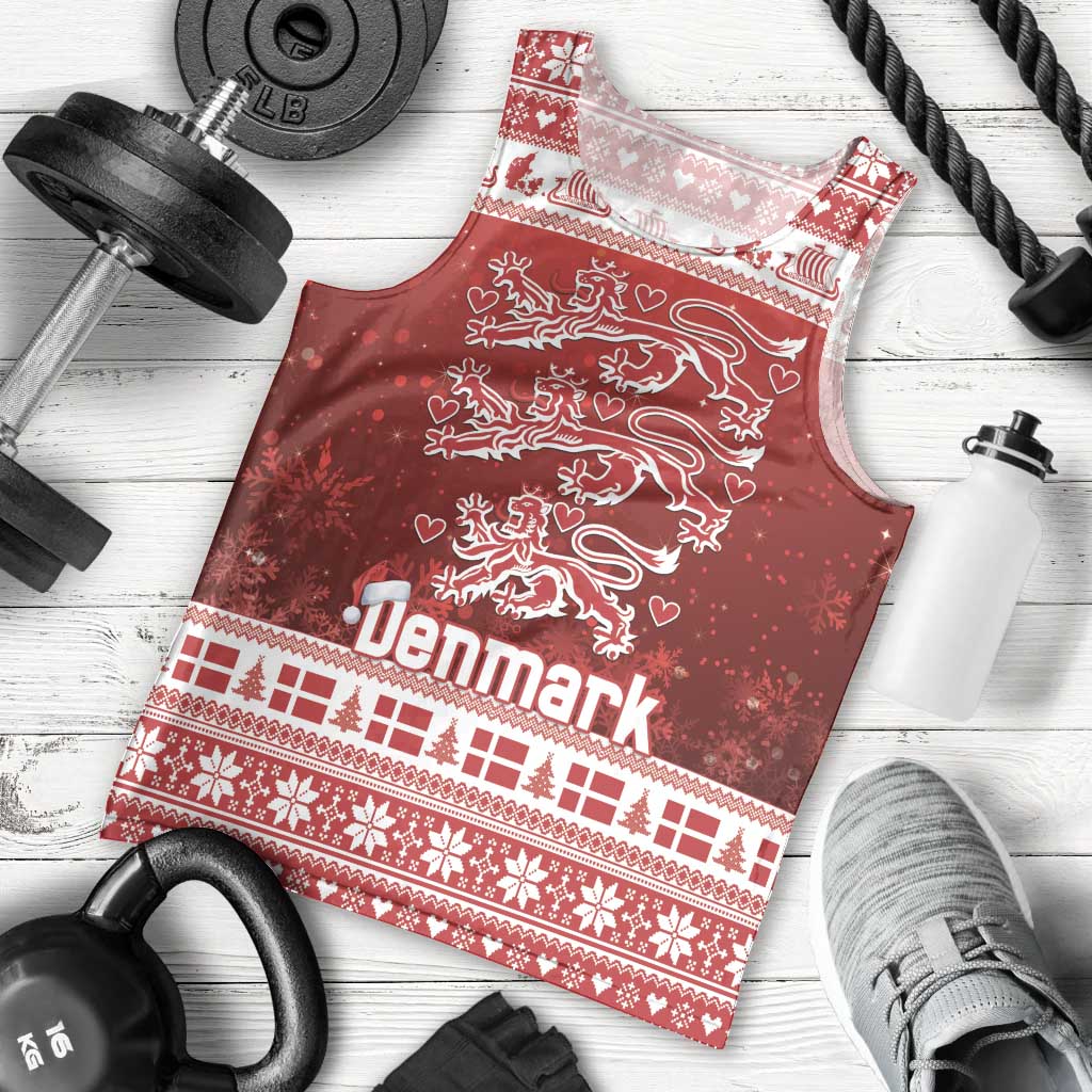 Denmark Christmas Men Tank Top Three Danish Lions - Wonder Print Shop