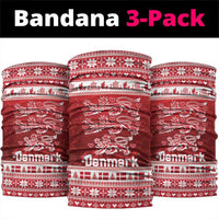 Denmark Christmas Neck Gaiter Three Danish Lions - Wonder Print Shop