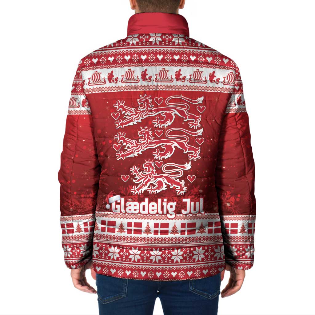 Denmark Christmas Padded Jacket Three Danish Lions - Wonder Print Shop