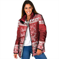 Denmark Christmas Padded Jacket Three Danish Lions - Wonder Print Shop