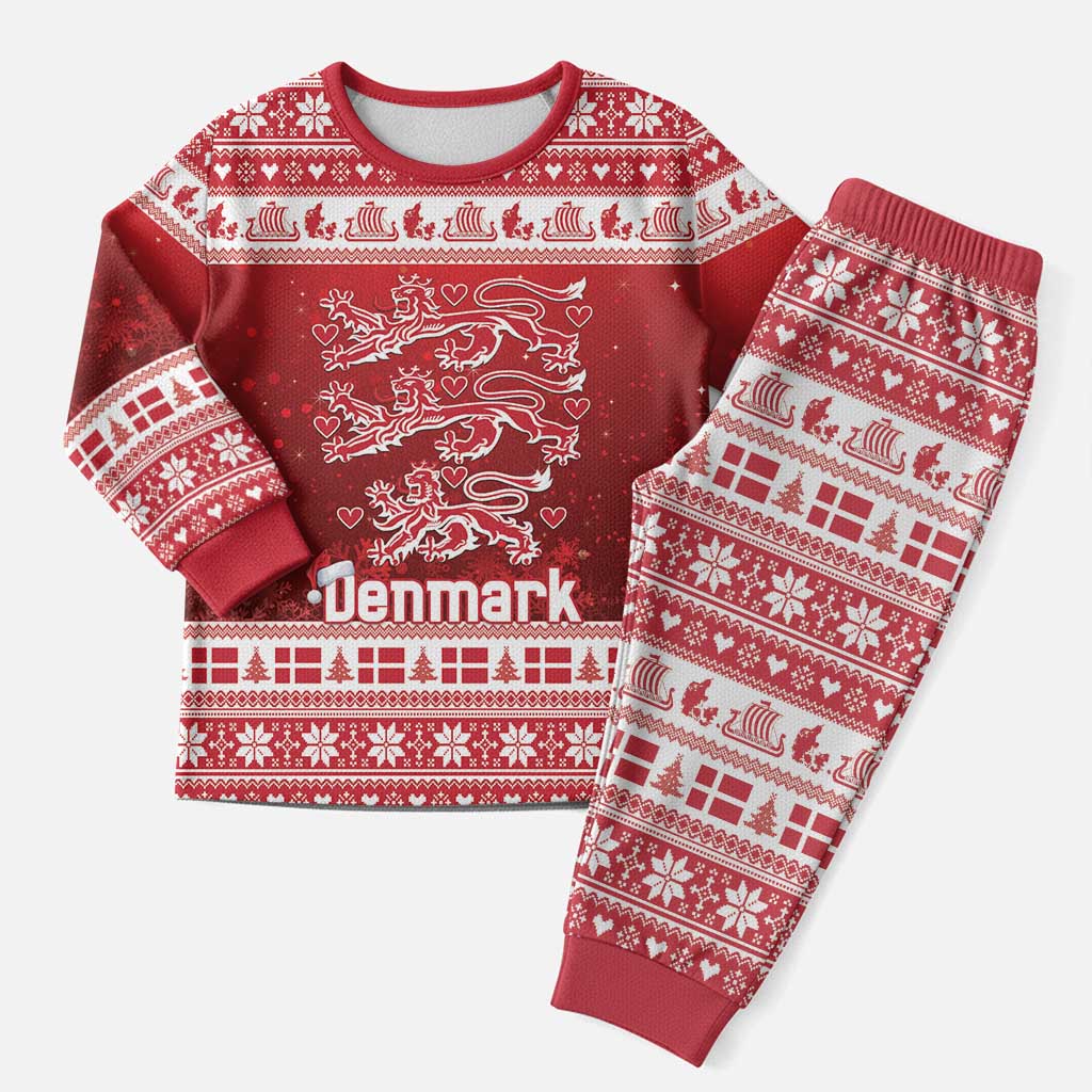 Denmark Christmas Pajama Set Three Danish Lions - Wonder Print Shop