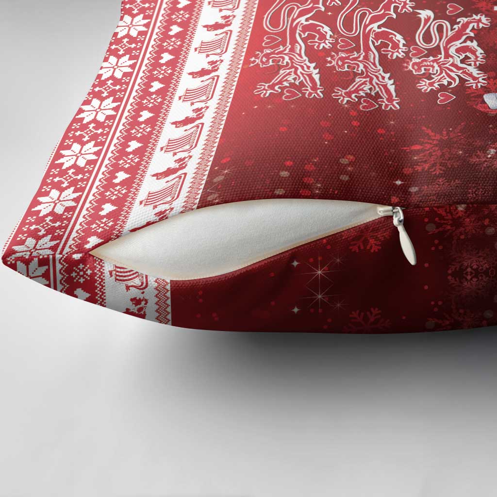 Denmark Christmas Pillow Cover Three Danish Lions - Wonder Print Shop