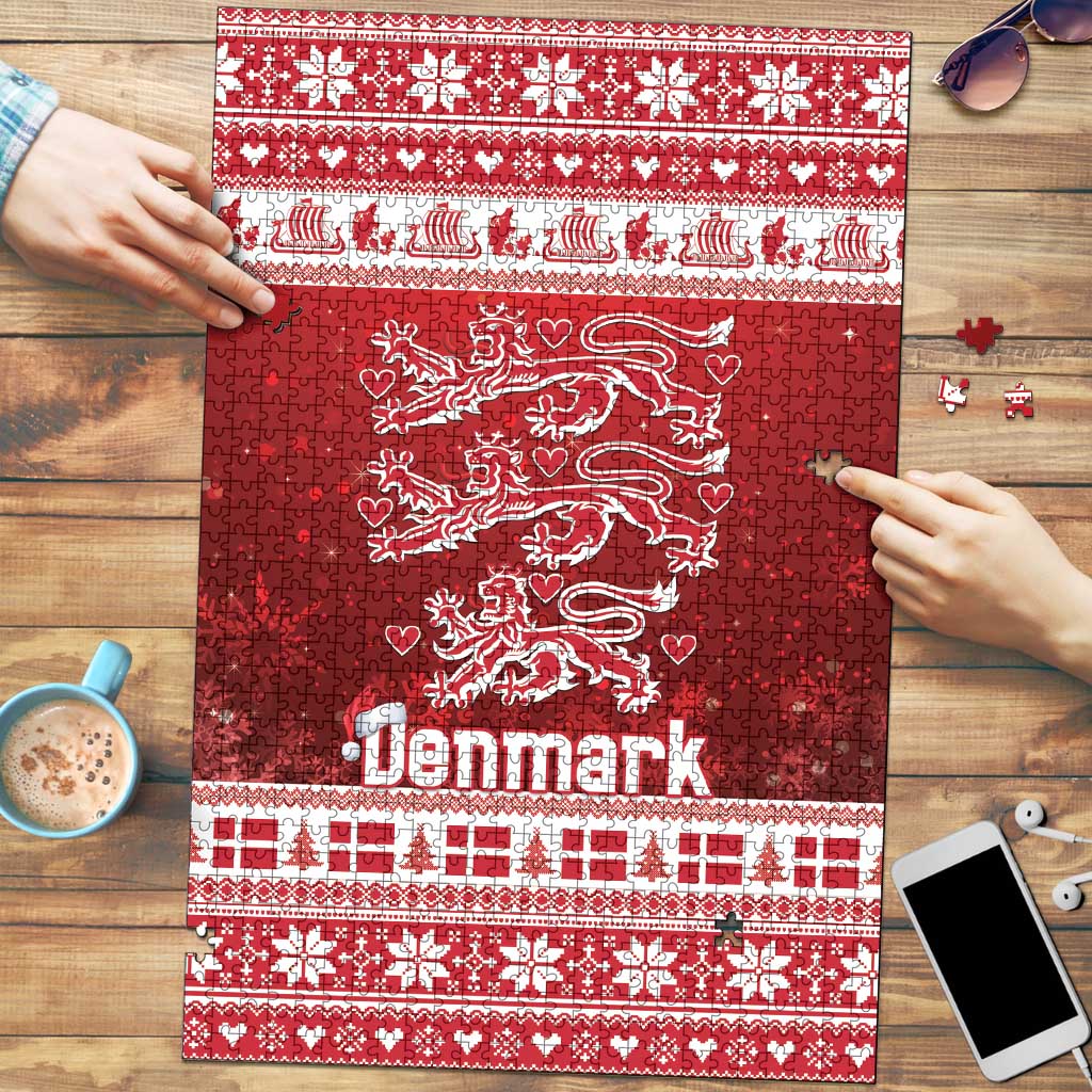 Denmark Christmas Puzzle Three Danish Lions - Wonder Print Shop