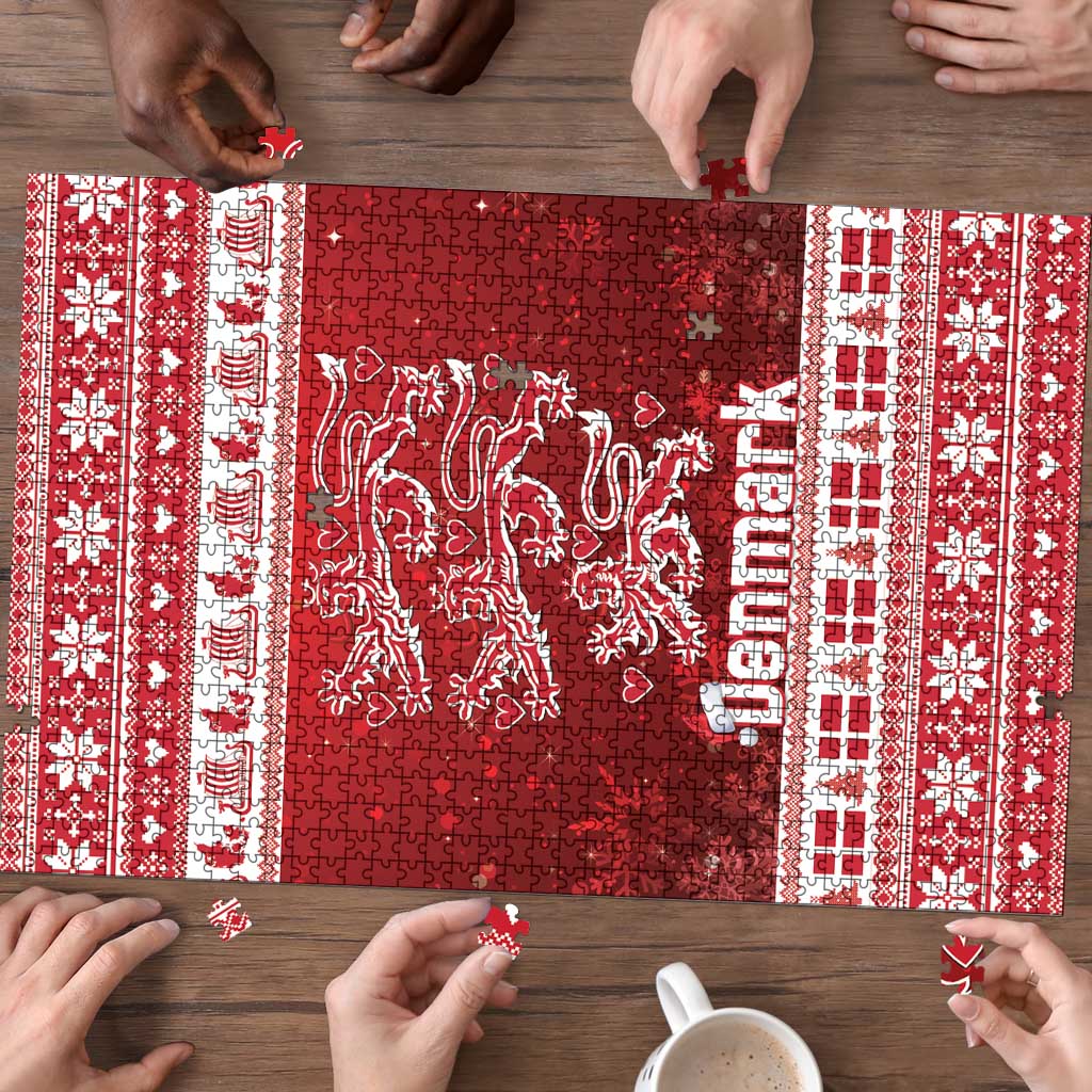 Denmark Christmas Puzzle Three Danish Lions - Wonder Print Shop