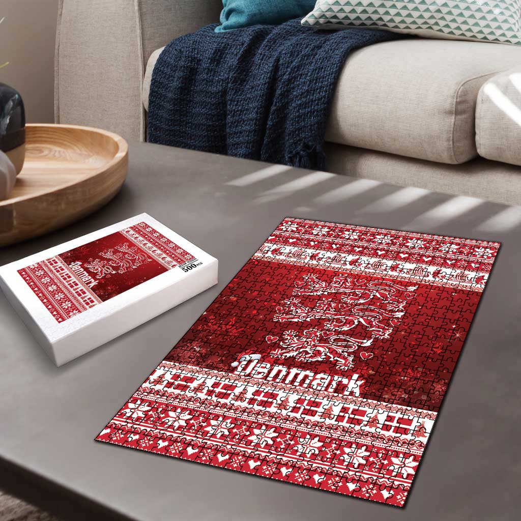 Denmark Christmas Puzzle Three Danish Lions - Wonder Print Shop
