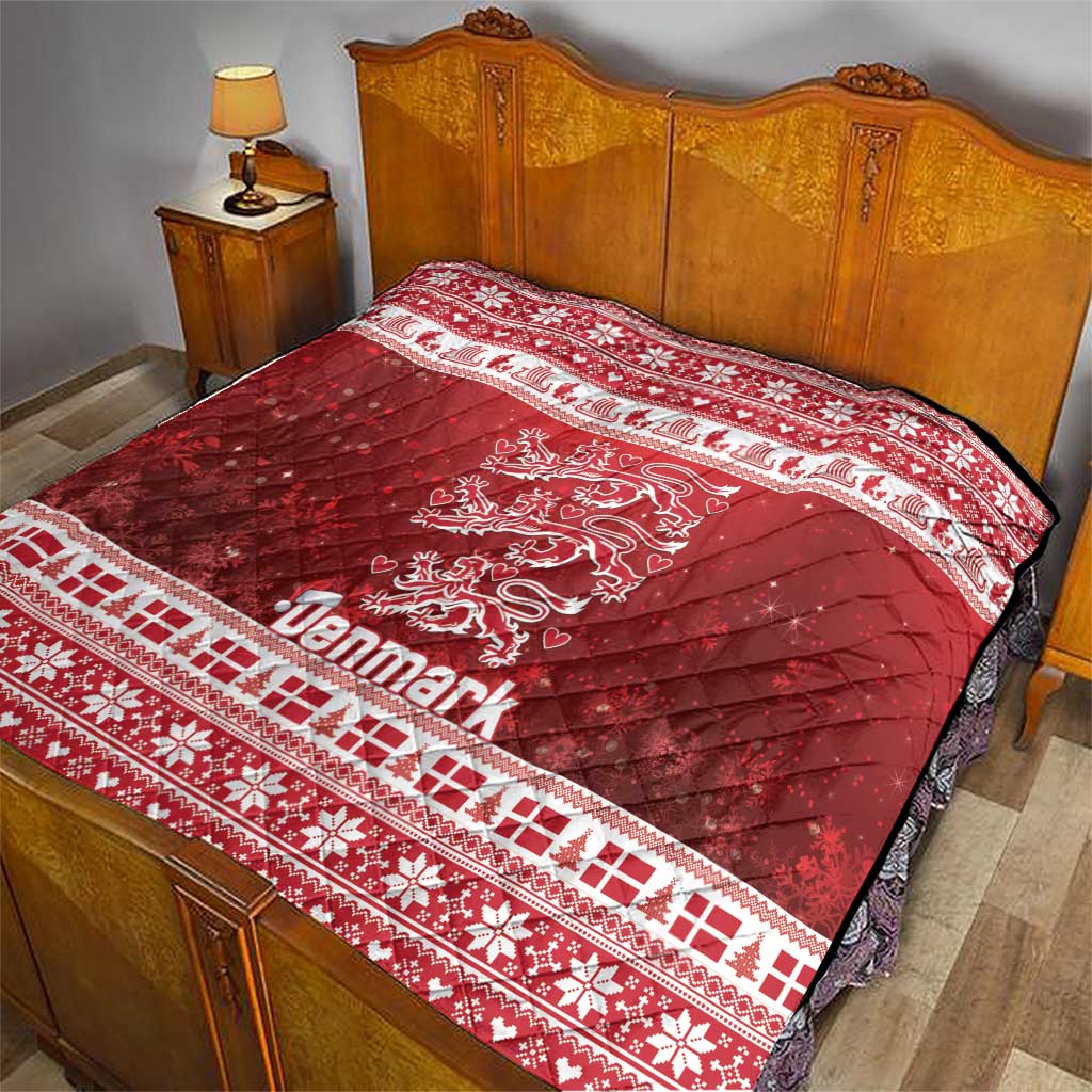 Denmark Christmas Quilt Three Danish Lions - Wonder Print Shop
