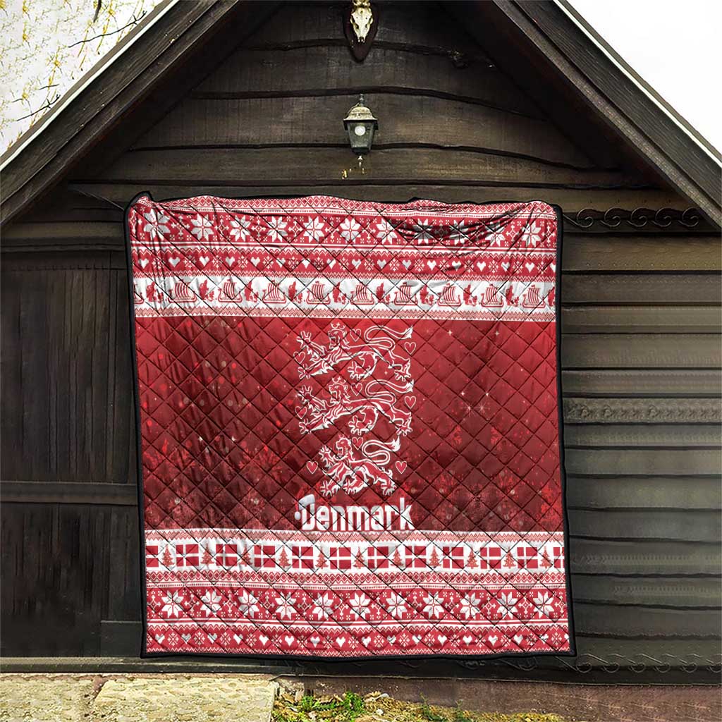 Denmark Christmas Quilt Three Danish Lions - Wonder Print Shop