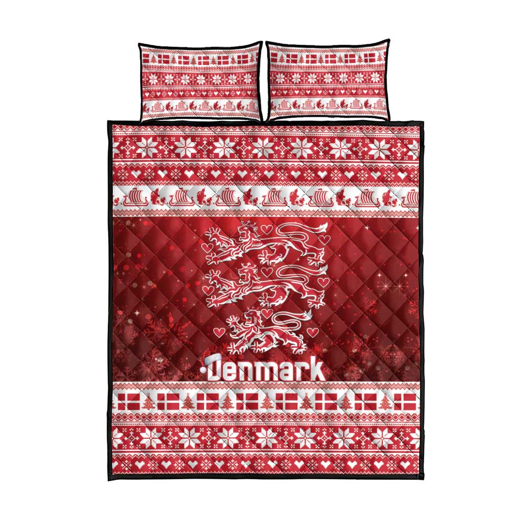Denmark Christmas Quilt Bed Set Three Danish Lions - Wonder Print Shop