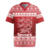 Denmark Christmas Rugby Jersey Three Danish Lions - Wonder Print Shop