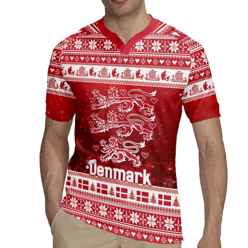 Denmark Christmas Rugby Jersey Three Danish Lions - Wonder Print Shop