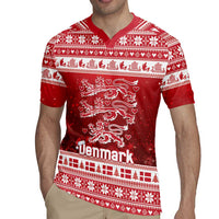 Denmark Christmas Rugby Jersey Three Danish Lions - Wonder Print Shop