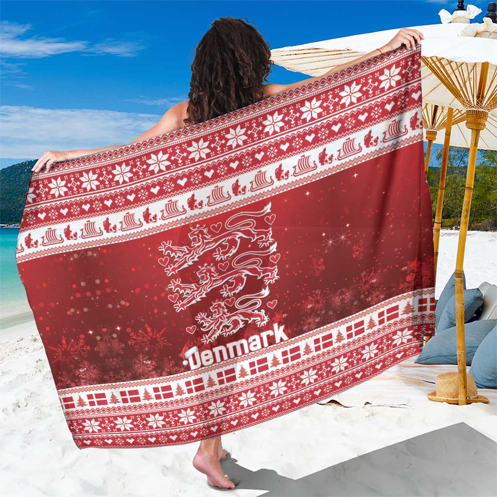 Denmark Christmas Sarong Three Danish Lions - Wonder Print Shop