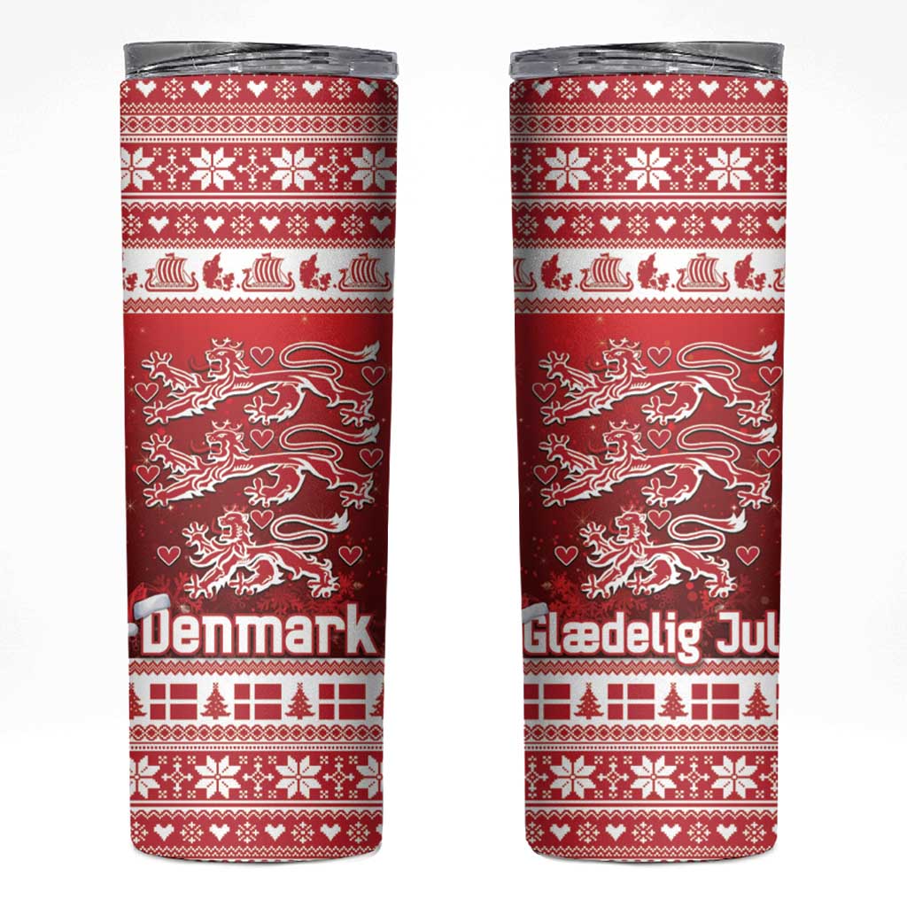Denmark Christmas Skinny Tumbler Three Danish Lions - Wonder Print Shop