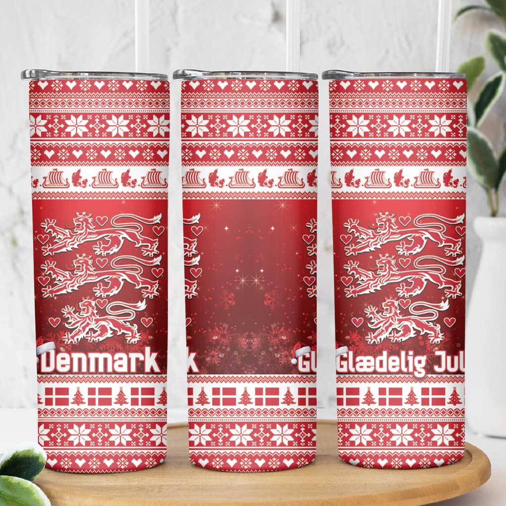 Denmark Christmas Skinny Tumbler Three Danish Lions - Wonder Print Shop