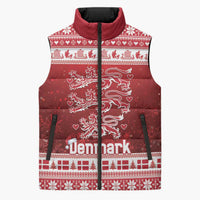 Denmark Christmas Sleeveless Puffer Jacket Three Danish Lions - Wonder Print Shop