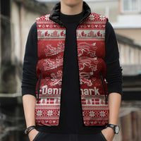 Denmark Christmas Sleeveless Puffer Jacket Three Danish Lions - Wonder Print Shop