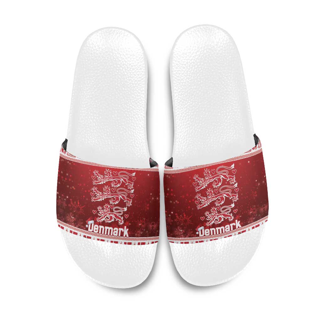 Denmark Christmas Slide Sandals Three Danish Lions - Wonder Print Shop