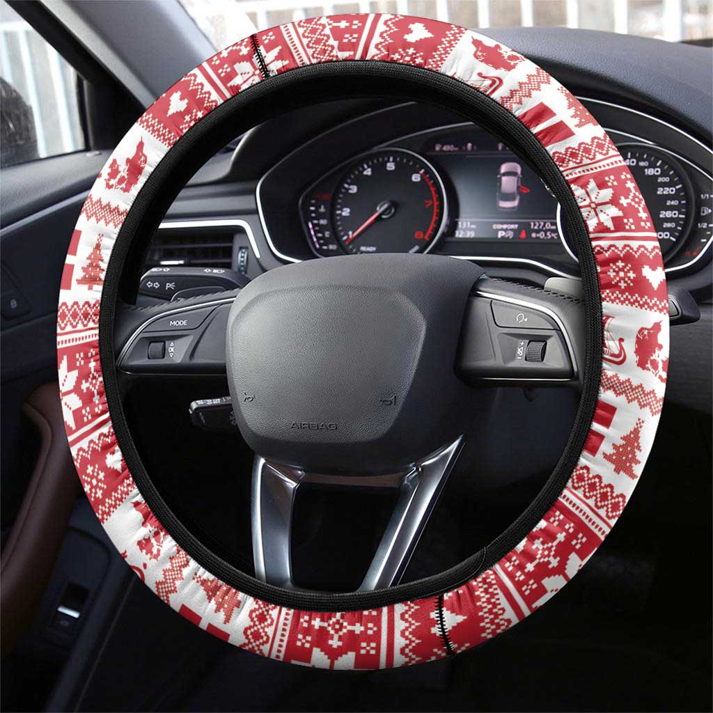 Denmark Christmas Steering Wheel Cover Three Danish Lions - Wonder Print Shop