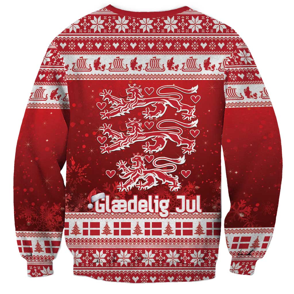 Denmark Christmas Sweatshirt Three Danish Lions - Wonder Print Shop