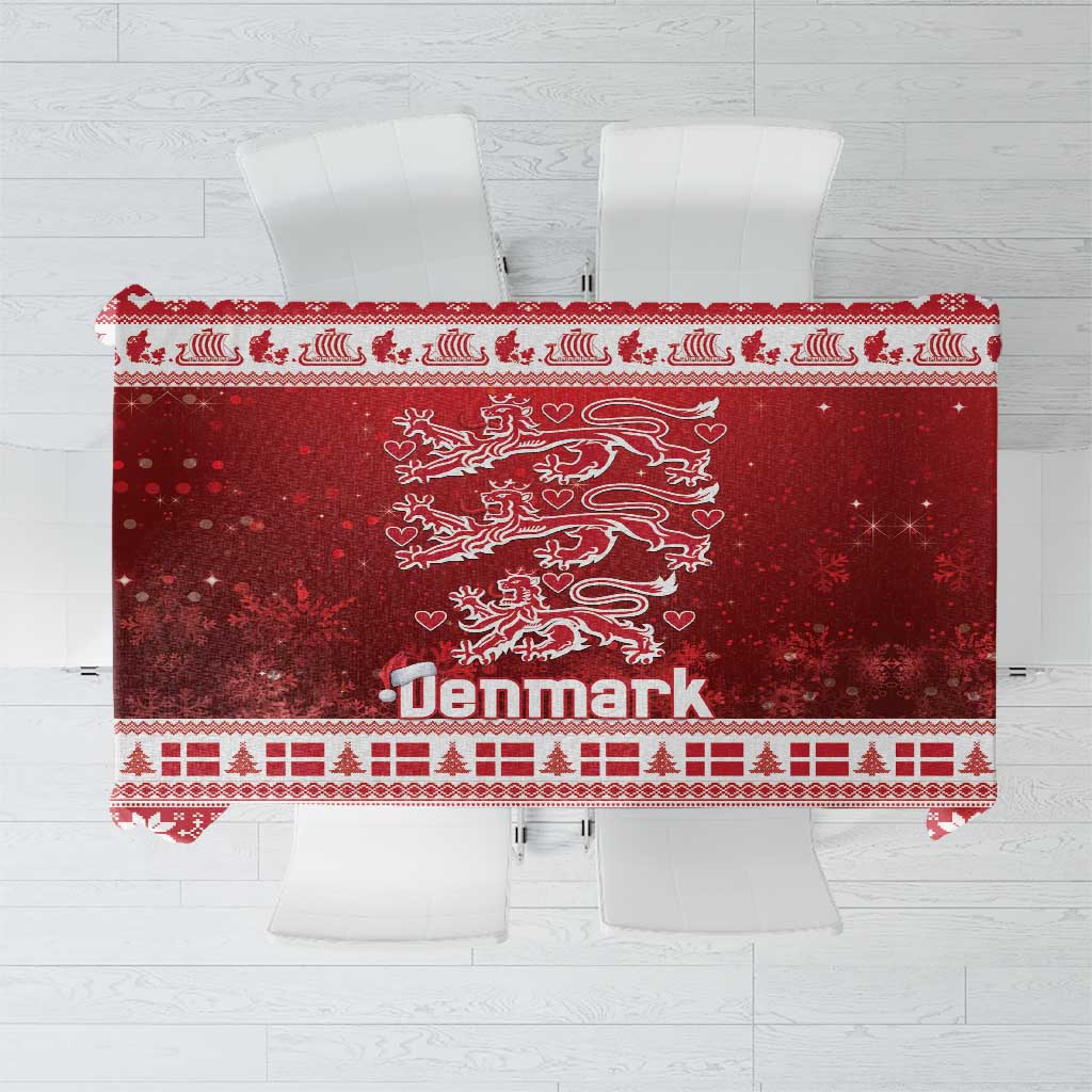 Denmark Christmas Tablecloth Three Danish Lions - Wonder Print Shop