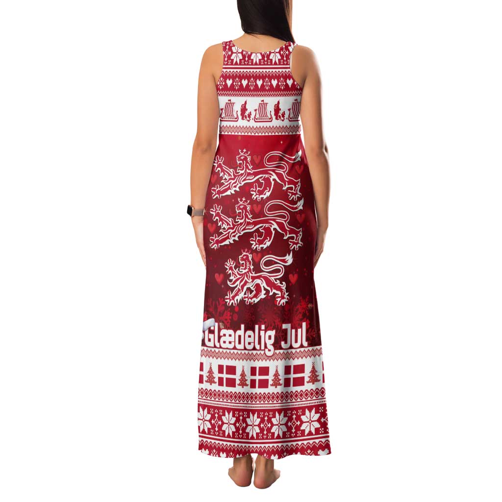 Denmark Christmas Tank Maxi Dress Three Danish Lions - Wonder Print Shop