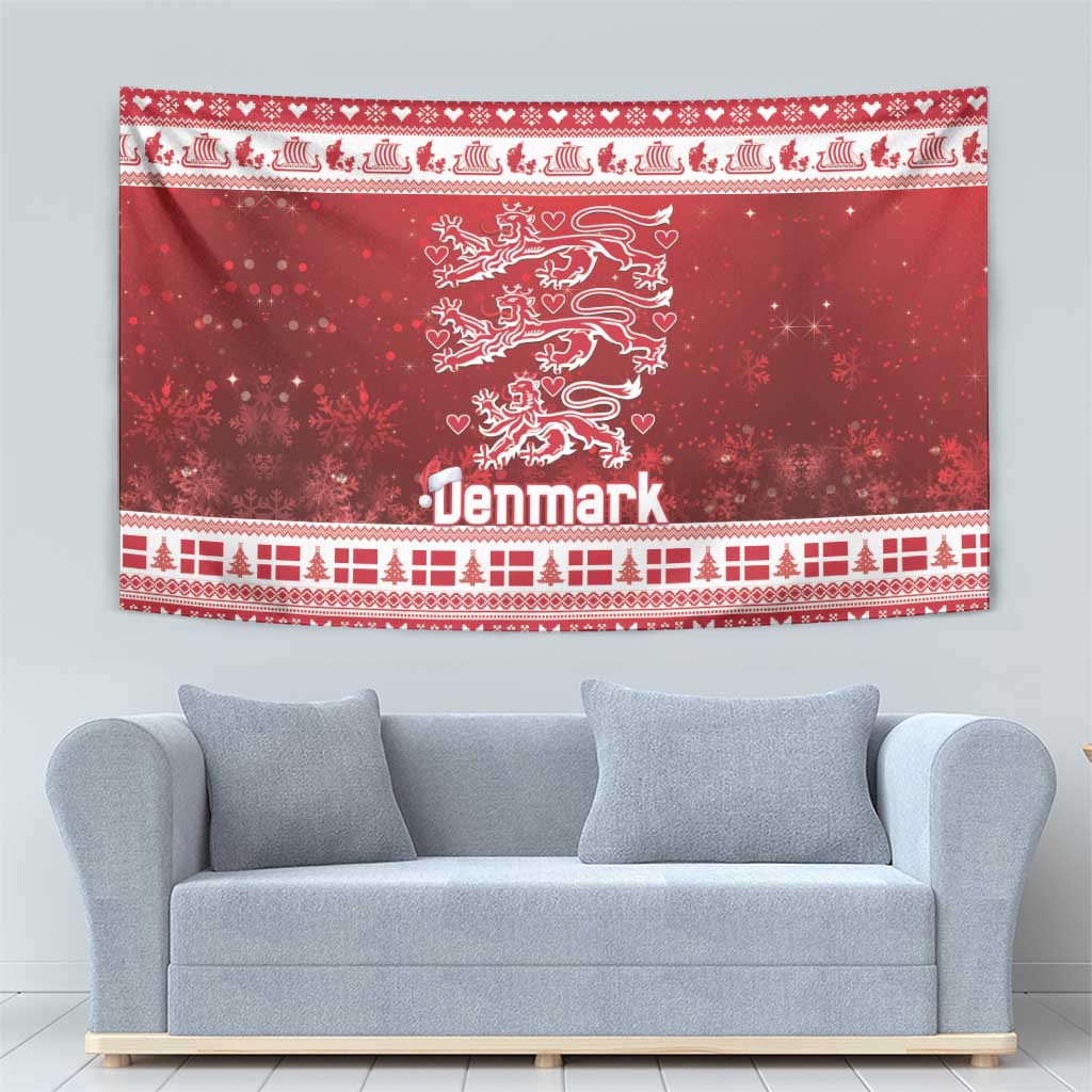 Denmark Christmas Tapestry Three Danish Lions - Wonder Print Shop