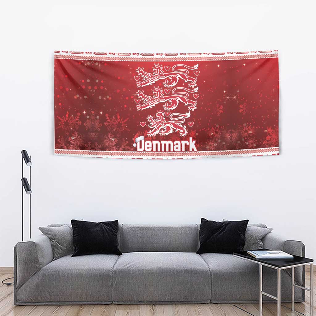 Denmark Christmas Tapestry Three Danish Lions - Wonder Print Shop