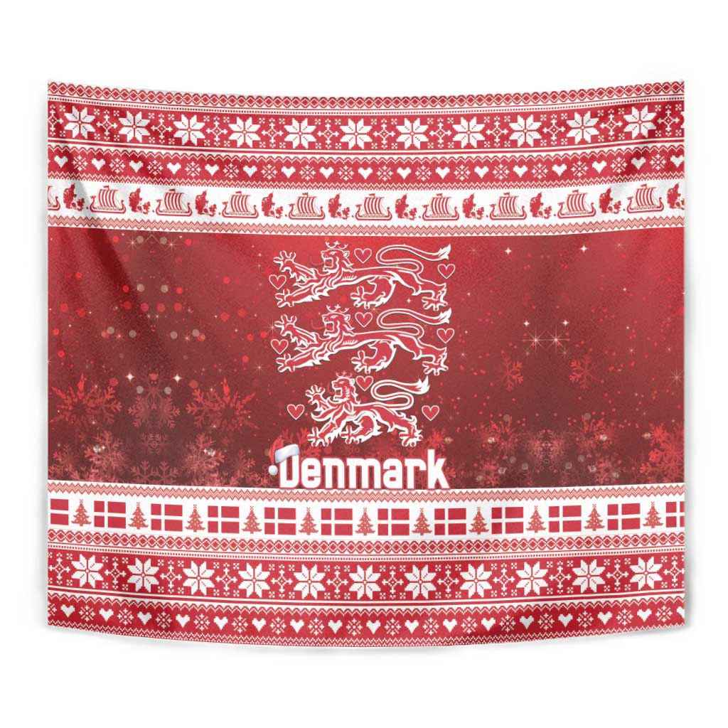 Denmark Christmas Tapestry Three Danish Lions - Wonder Print Shop