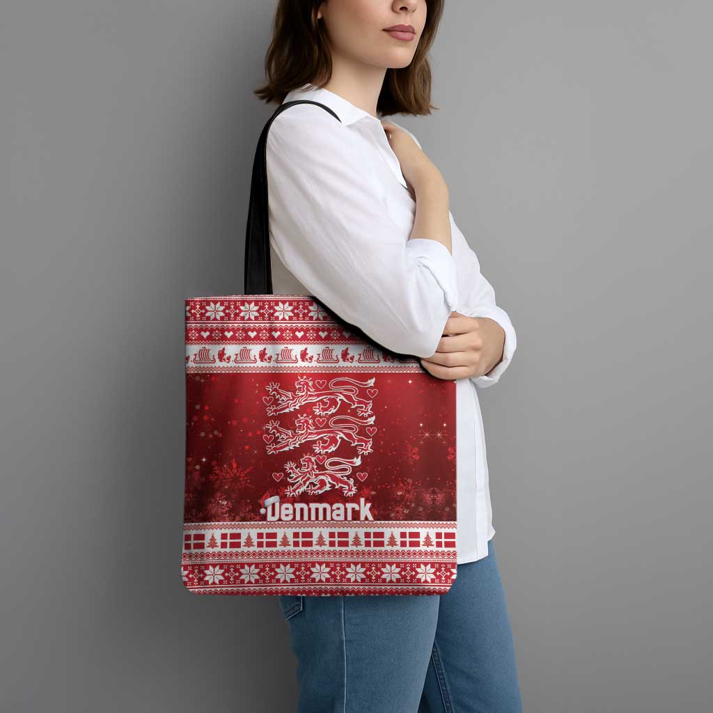 Denmark Christmas Tote Bag Three Danish Lions - Wonder Print Shop