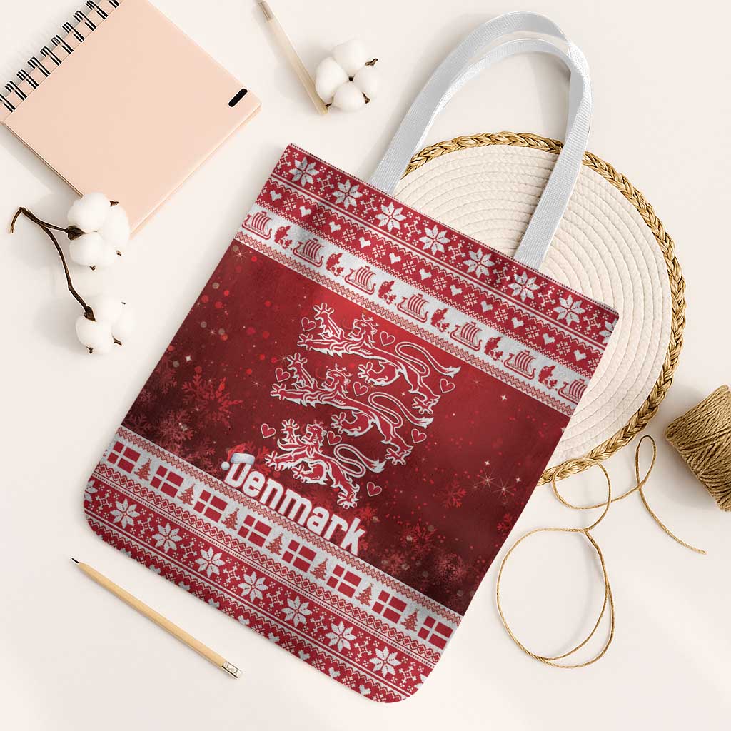 Denmark Christmas Tote Bag Three Danish Lions - Wonder Print Shop