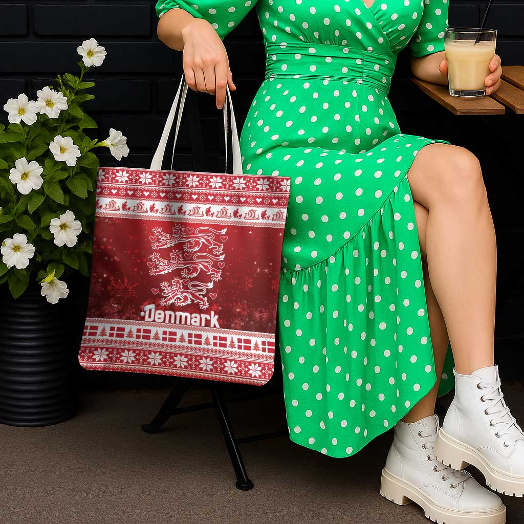 Denmark Christmas Tote Bag Three Danish Lions - Wonder Print Shop