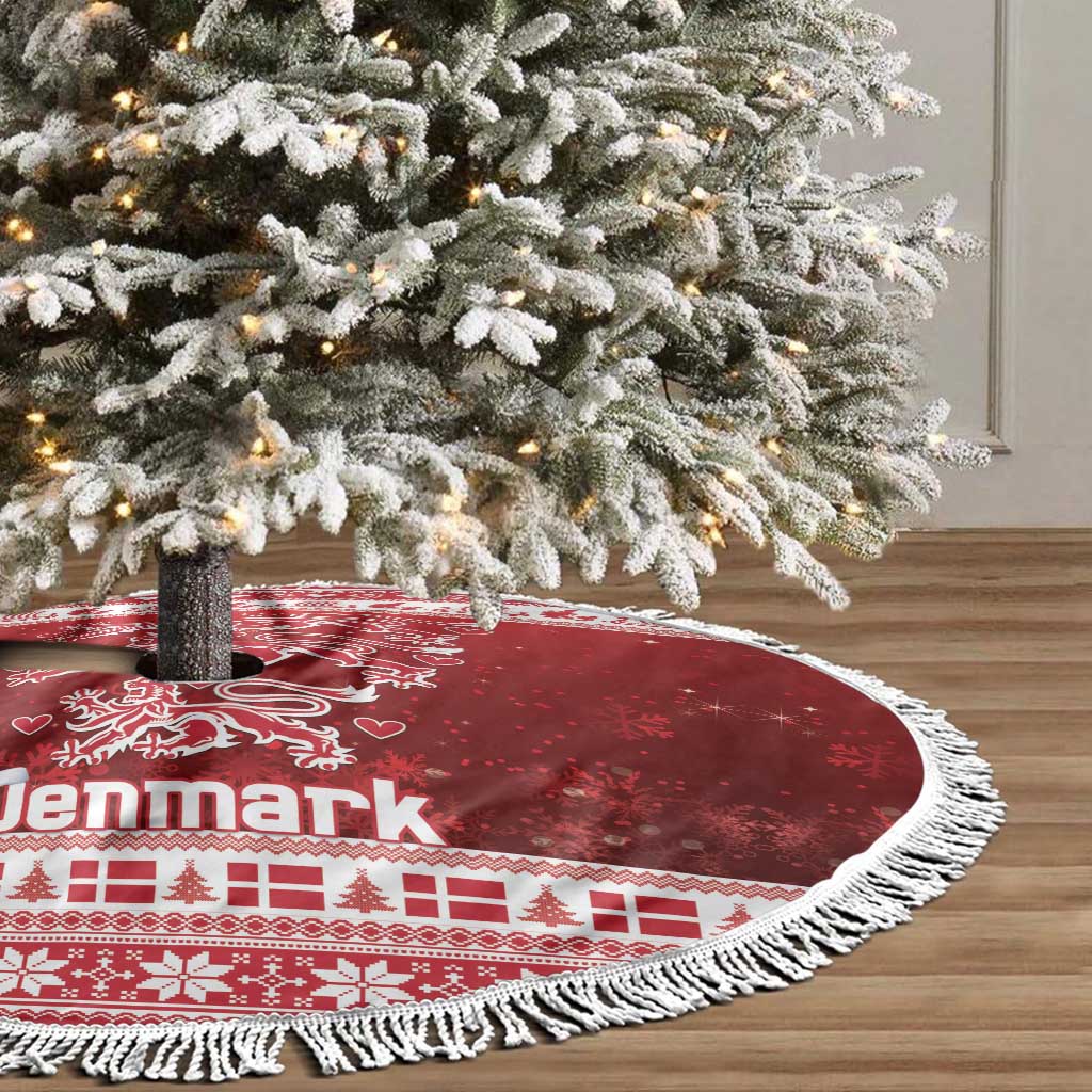 Denmark Christmas Tree Skirt Three Danish Lions - Wonder Print Shop
