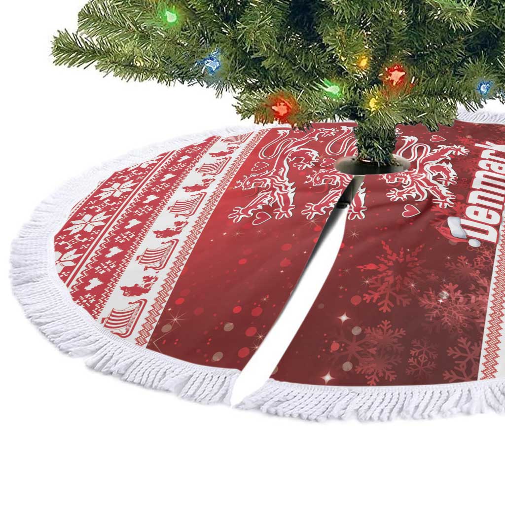 Denmark Christmas Tree Skirt Three Danish Lions - Wonder Print Shop
