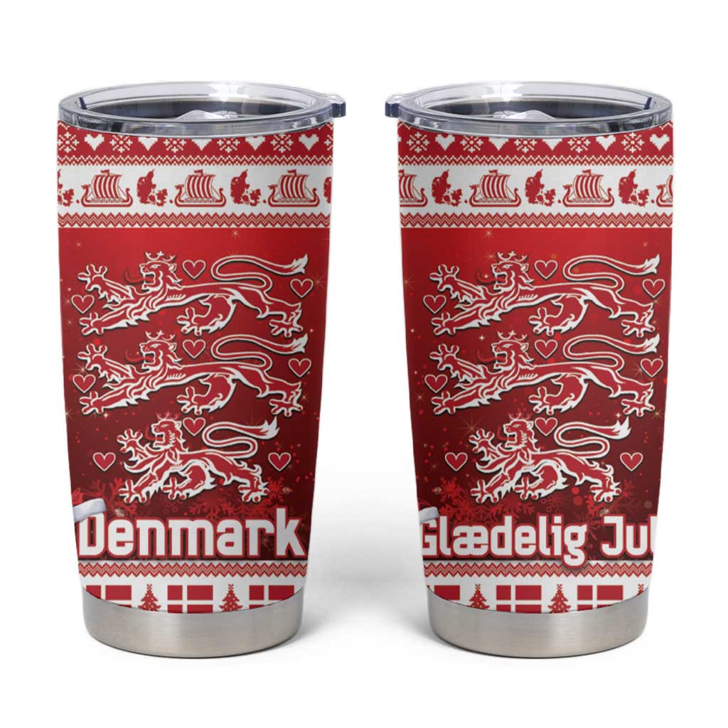 Denmark Christmas Tumbler Cup Three Danish Lions - Wonder Print Shop