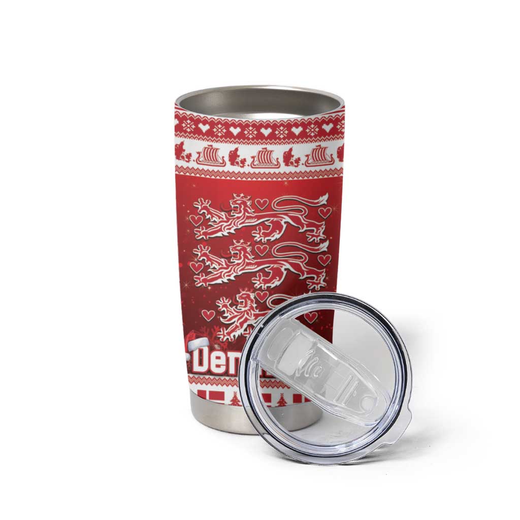 Denmark Christmas Tumbler Cup Three Danish Lions - Wonder Print Shop