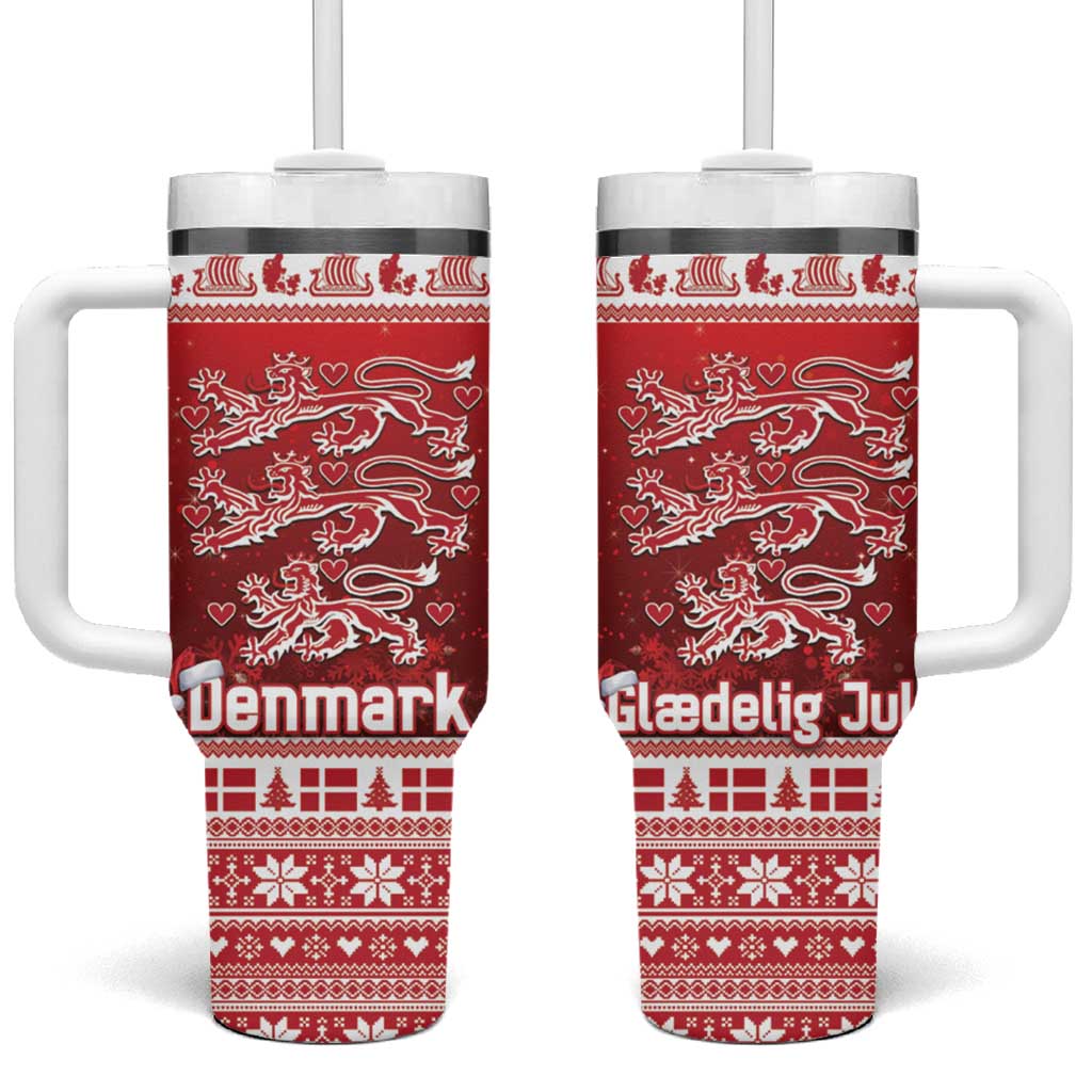 Denmark Christmas Tumbler With Handle Three Danish Lions - Wonder Print Shop