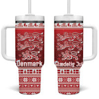 Denmark Christmas Tumbler With Handle Three Danish Lions - Wonder Print Shop