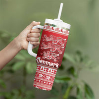 Denmark Christmas Tumbler With Handle Three Danish Lions - Wonder Print Shop